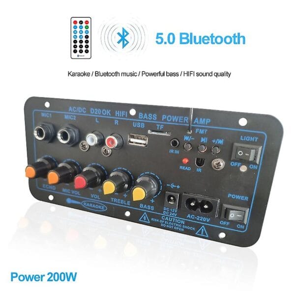AM2702 - Tarjeta amplificadora para cabina de sonido 600w - Control remoto (copia)