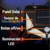 GR54A - Lampara solar de pared 100 leds