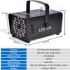 MH301L - Maquina de Humo 500w con luz led  RGB y Control remoto
