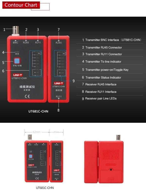 UT681C - Probador de red UNI-T