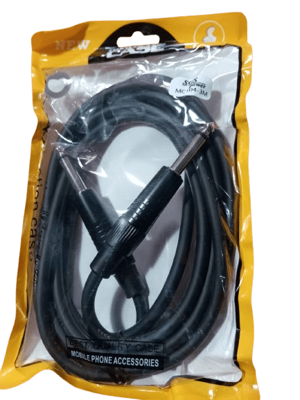 MC104-3 - Plug 6.35mm Mono a Plug 6.35mm Metalico Negro