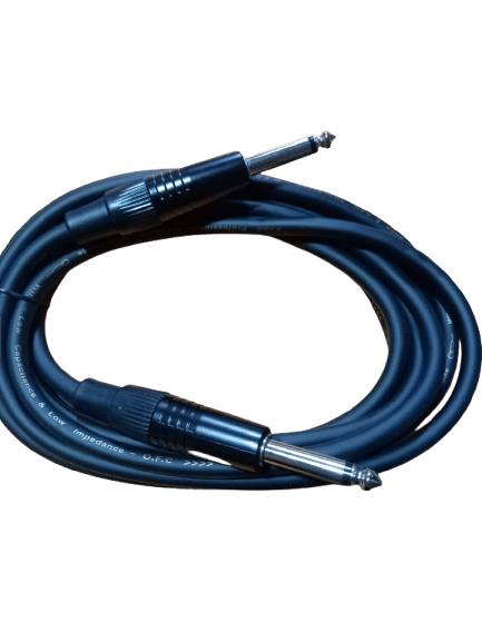 MC104-3 - Plug 6.35mm Mono a Plug 6.35mm Metalico Negro