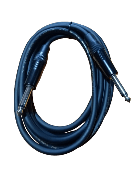 MC104-3 - Plug 6.35mm Mono a Plug 6.35mm Metalico Negro