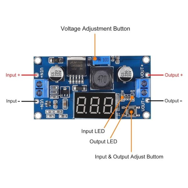 MO42-1 - Regulador + Voltimetro LM2596 1,25v - 35v