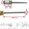 MOT10-3 - Moto Reductor eje largo 12v - 100rpm