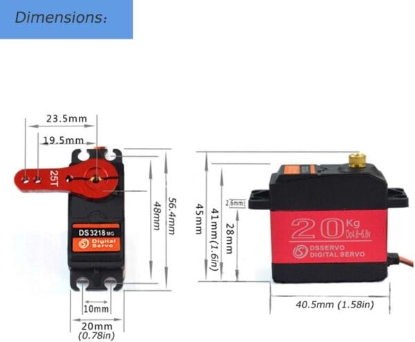MOT1003 - Servo Motor de alto torque 20Kg