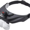 LU01 - Lupa de cabeza con luz, 4 lentes intercambiables 1,2X 1,8X 2,5X 3,5X