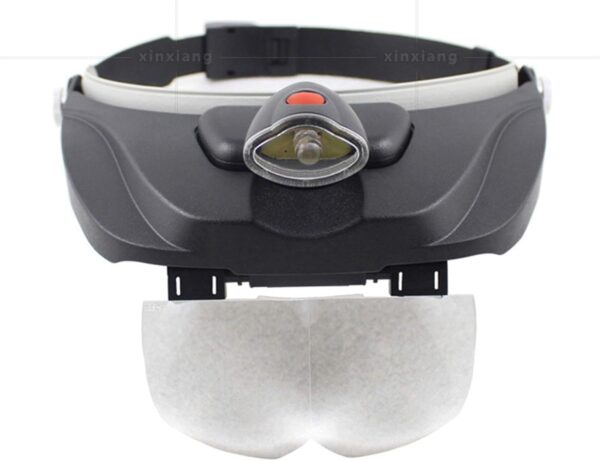 LU01 - Lupa de cabeza con luz, 4 lentes intercambiables 1,2X 1,8X 2,5X 3,5X