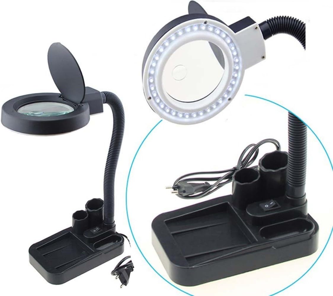 LU03 – Lupa de mesa con luz LED, entrada de  110v