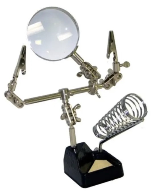 TM01 - Tercera Mano con porta cautín básico, base metálica