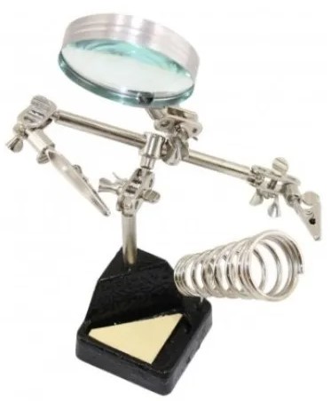 TM01 - Tercera Mano con porta cautín básico, base metálica