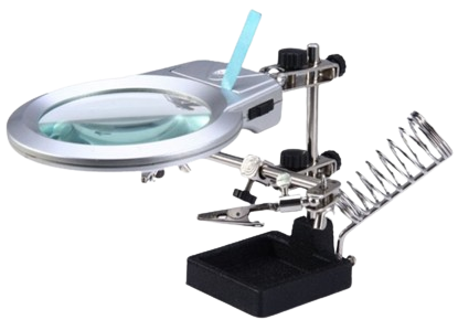 TM02 - Tercera Mano con porta cautín y Luz base metálica