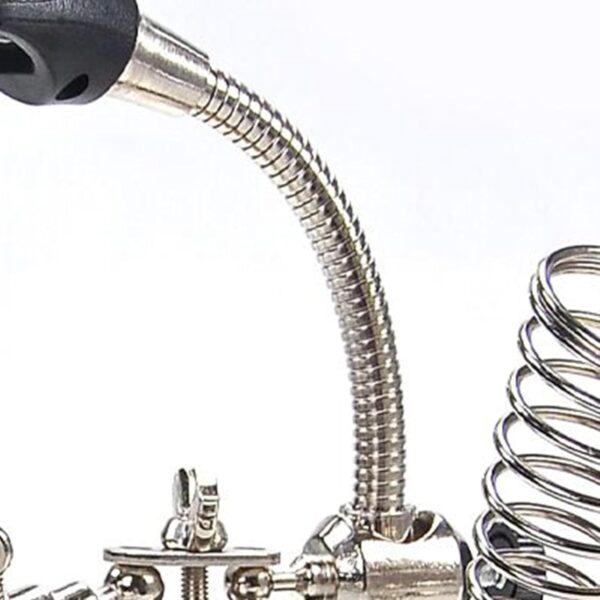 TM03 - Tercera Mano con porta cautín y luz base plástica