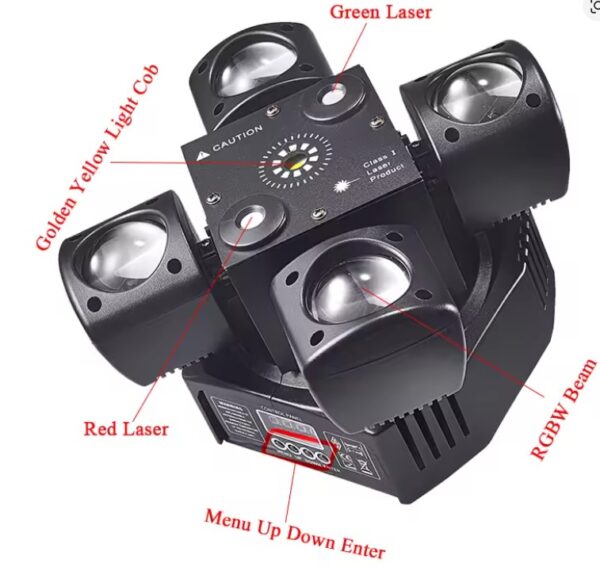 LA208C - Luz robótica de cuatro cabezas móviles, luz láser con control