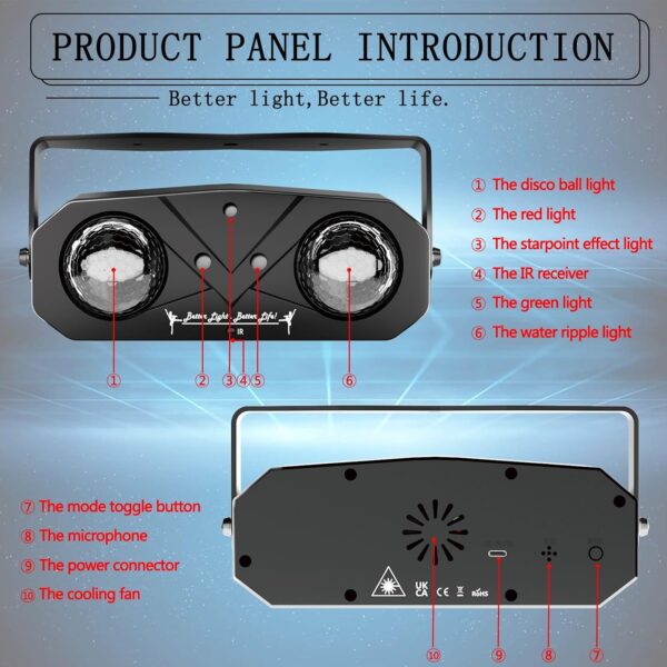 LA212A_2 LA212A - Juego de luces doble con láser 3 en 1