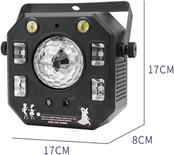 LA212C - Juego de luces 4 en 1, luces, strober, laser, barra led