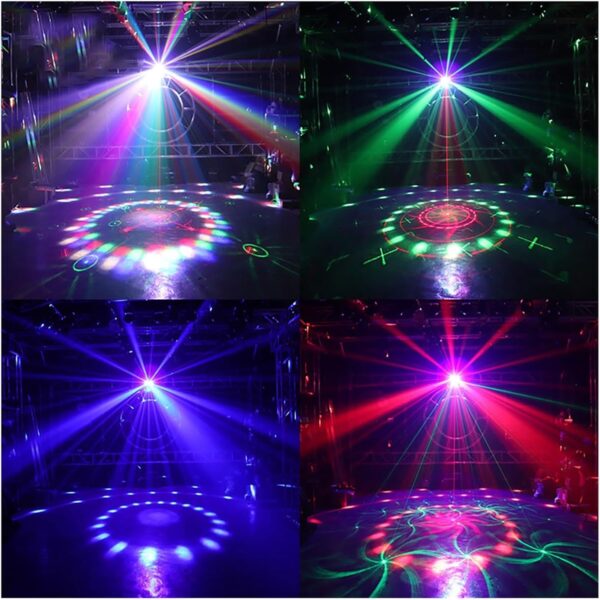 LA212C - Juego de luces 4 en 1, luces, strober, laser, barra led