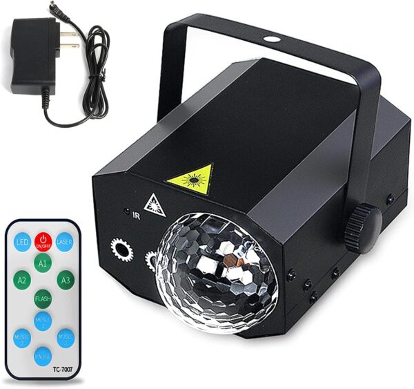 LA212D - Juego de luces estroboscopica con laser con bola