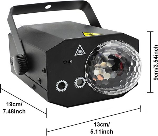 LA212D - Juego de luces estroboscopica con laser con bola