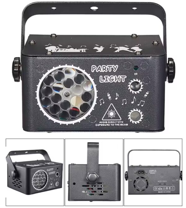 LA212E - Juego de luces 4 en 1, luces, strober, laser, barra led