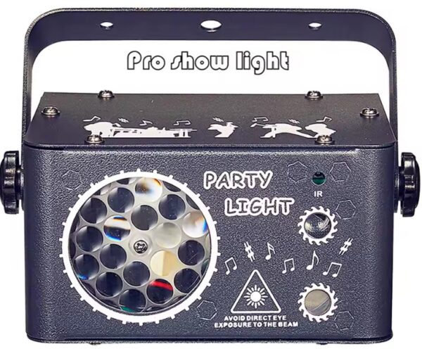 LA212E - Juego de luces 4 en 1, luces, strober, laser, barra led