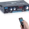 AMP1003 - Amplificador de audio 2,0, USB, TF, RCA, FM radio, bluetooth, mic, control 150W