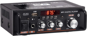 AMP1004 - Amplificador de audio 2.0, USB, TF, RCA, FM radio, bluetooth, mic, control 30W