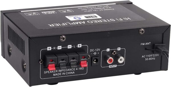 AMP1004 - Amplificador de audio 2.0, USB, TF, RCA, FM radio, bluetooth, mic, control 30W