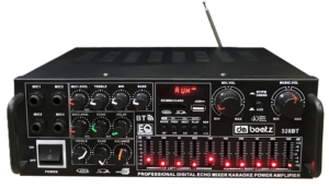 AMP1005 - Amplificador de audio 4 salidas, USB, TF, RCA, FM radio, bluetooth, mic  800w