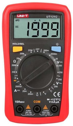 Version 1.0.0 UT131C - Multímetro digital UNI-T UT131C rango manual, AC/DC 250v - 10a