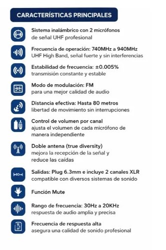 MA203A_5 MA203A - Kit De Micrófonos Inalámbricos UHF Profesionales Wu-828 HD