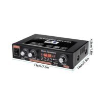 AMP1002 - Amplificador de audio 2.0, USB, TF, RCA, FM radio, bluetooth, mic, control 120w