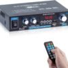 AMP1003 - Amplificador de audio 2,0, USB, TF, RCA, FM radio, bluetooth, mic, control 150W