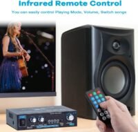 AMP1003 - Amplificador de audio 2,0, USB, TF, RCA, FM radio, bluetooth, mic, control 150W