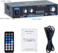 AMP1003 - Amplificador de audio 2,0, USB, TF, RCA, FM radio, bluetooth, mic, control 150W
