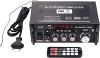AMP1004 - Amplificador de audio 2.0, USB, TF, RCA, FM radio, bluetooth, mic, control 30W