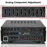 AMP1005 - Amplificador de audio 4 salidas, USB, TF, RCA, FM radio, bluetooth, mic  800w
