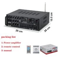 AMP1005 - Amplificador de audio 4 salidas, USB, TF, RCA, FM radio, bluetooth, mic  800w