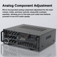 AMP1005 - Amplificador de audio 4 salidas, USB, TF, RCA, FM radio, bluetooth, mic  800w