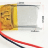 BA3704 - Bateria de Litio cuadrada PL 401015 3.7v - 40ma