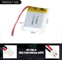 BA 375 - Bateria de Litio cuadrada PL503035 3.7v - 500ma