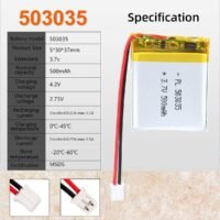 BA 375 - Bateria de Litio cuadrada PL503035 3.7v - 500ma
