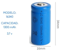 BA3715 - Bateria de Litio 16340 1300ma con pin