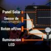 GR54A - Lampara solar de pared 100 leds