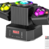 LA208B - Luz robotica de dos cabezas móviles, luz laser y bola de cristal (con control)