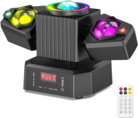 LA208B - Luz robotica de dos cabezas móviles, luz laser y bola de cristal (con control)
