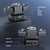 LA208B - Luz robotica de dos cabezas móviles, luz laser y bola de cristal (con control)