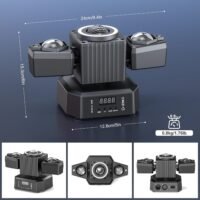 LA208B - Luz robotica de dos cabezas móviles, luz laser y bola de cristal (con control)