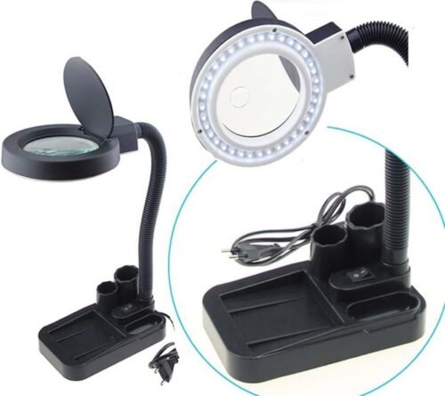 LU03 - Lupa de mesa con luz LED, entrada de  110v
