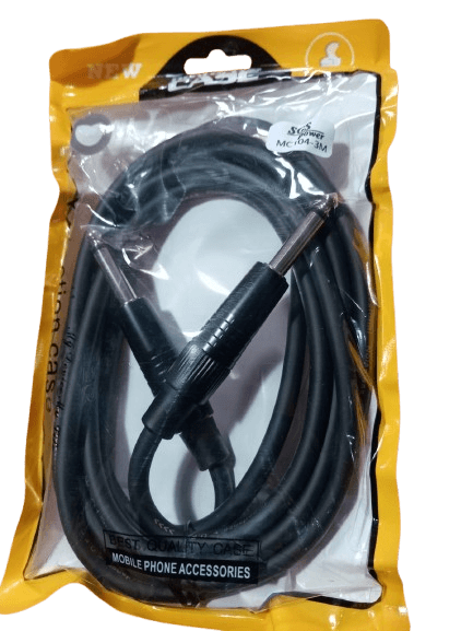 MC104-3 - Plug 6.35mm Mono a Plug 6.35mm Metalico Negro